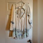 Free People  Mayner White and Blue Embroidered Midi Dress Photo 2