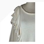 Love Shack Fancy  Sweatshirt Women Small Beige Melanie‎ Ruffle Detail Cropped Boho Photo 4