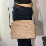 Michael Kors  Jet Set Dome MK Signature Crossbody Purse Bag French Pink Photo 5