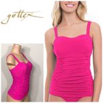 Gottex New. Pink ruched tankini top. 32D. New Photo 1