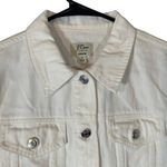 J.Crew White Cotton Button Front Long Sleeve Denim Jean Jacket Women Sz S Photo 3