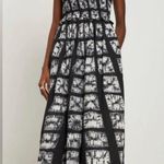 Ulla Johnson Akshara Dress Paragon Size 2 Tie Die Midi Dress Black White Smocked Photo 2