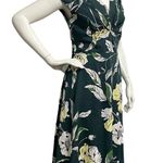 Classiques Entier Anthropologie Dress Green Yellow Stretch Silk Midi A-Line sz 4 Photo 2