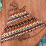 Bohemian Crochet Halter Top Orange Size M Photo 0