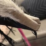 None Black and White Fringe Leather Tote Photo 9