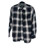 Polo Ralph Lauren M Flannel Shirt Button Up Down Plaid Womens New Relaxed New Black Size M Photo 1