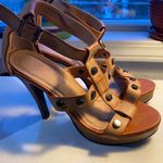 Cecilia New York Camel Colored Strappy 4” Heels size 7 Orange Photo 4