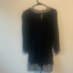Loft XS long sleeve black romper with white embroidery Photo 5