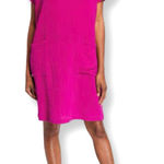 Eileen Fisher Vivid Pink Gauze Shift Dress Sz M Photo 0