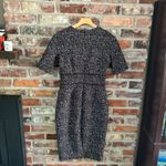 Lela Rose Jacquard Seamed Stretch Fitted Midi Dress, 6 Black Photo 5