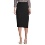 Liz Claiborne  Women's Black Wrap Ponte Midi Pencil Skirt Size Small Photo 1