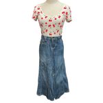 Forever 21 Cherry Print Crop Top Ribbed Knit Short Sleeve Scoop Neck Size M Photo 2