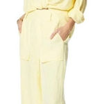 Young Fabulous and Broke Young Fabulous Broke YFB Sailor Linen Wide Leg Cropped High Rise Pant Yellow S Photo 0