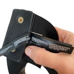 Bebe  black faux vegan leather studded stretch snap closure belt M/L NEW Photo 7