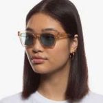 Revolve NWT  x Le Specs Whiptrash Sunglasses in Sand & Aqua Blue Mono Photo 2