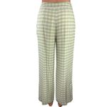 STAUD  Women's White/Green Gingham High Rise Stretch Wide Leg Trouser Pants Sz XS Photo 2