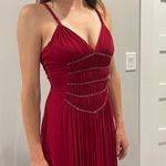 BCBGMAXAZRIA Red Beaded Gown Photo 5