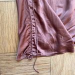 Wilfred Aritzia adjustable ruched slip dress, warm brown, Sz XS Photo 14