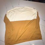 Tea N Rose Colorblock Front Pocket Cream & Mustard Sweater Fall M/L Photo 3