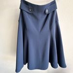 Karen Millen Navy Blue A-Line Flared Skirt US 6 | Button Waist Detail | Elegant Photo 11