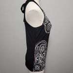 White House | Black Market WHBM black/esspresso paisley halter keyhole blouse size small Photo 3