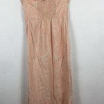 Urban Outfitters Strapless Linen Pink Zebra Slit Midi Dress Medium Photo 10
