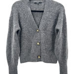 Quince Gray Merino Wool Alpaca Cropped Button Front Cardigan Sweater Size Medium Photo 0