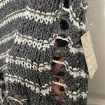 Free People Folksong Fringe Knit Crochet Vest Sweater Tunic Photo 4