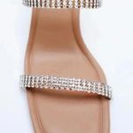 ZARA NWT  Rhinestone Strap Heeled Leather Sandals size 37 6.5 US Photo 2