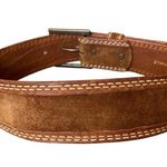 American Vintage Vintage Jeans West USA made Unisex Brown Steerhide Leather Suede Belt size 30 Photo 2