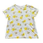 Anthropologie Meadow Rue by Anthropolgie Lemons White Short Sleeve Tee Size XSP Photo 0