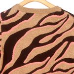 White + Warren Cashmere Zebra Crew Neck Sweater Brown Photo 7