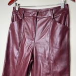 LBLC THE LABEL Jen Faux Leather Cropped Pants in Elderberry burgundy sz M Red Size M Photo 3