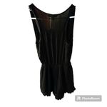 Abercrombie & Fitch Black Crochet Hem Sleeveless Romper Photo 3