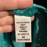 Catherines Womens Artsy Rain Umbrella Popover Top Size 3X Green Slit Sleeve Photo 5