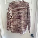 Old Navy Chunky Knit Mock Neck Sweater Marled Burgundy Cream Oversized Cozy Medium Photo 11