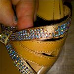 Alex Marie  tan sequined sparkly wedges Photo 4