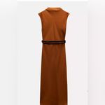 Zara collection midi dress with belt Brown Size XS Photo 5