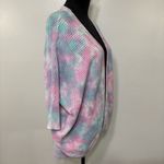 Venus Pastel 100% Cotton Tie-Dye Open Knit Sweater Size L Oversized Photo 2