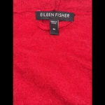 Eileen Fisher Open Front Cardigan Sweater Sz M Red 100% Merino Wool Relaxed Fit Photo 4
