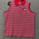 Vintage Cute‎ Winnie The Pooh Womens Polo Shirt Size 22 Nautical Preppy Travel Red Photo 0