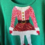 Onque Casuals Green Knit holiday Top petite large Size undefined Photo 1
