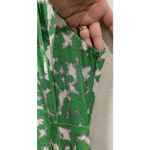 Anthropologie GREYLIN Green White Silk Sleeveless Halter Mini Dress Photo 2