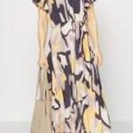 New Lascana Venus Short Sleeved Maxi side slit Dress Graphic Print Size 10 White Photo 8