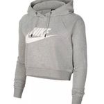 Nike Gray Cropped Pullover Hoodie Photo 0