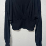 We The Free Black Thermal Long Sleeve Crop Top Photo 0