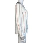 Who What Wear  Shirt Womens Extra Small White Black Red Stripe Blouse Office Work Photo 1