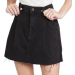 Free People NWT Cosmico Flirt Fringe Hem Black Denim Boho Chic Mini Skirt 28 Photo 0