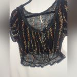 Free People  gauze floral crop top size small Photo 2