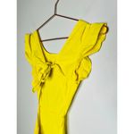 MARISSA WEBB Yellow Poplin Hourglass Side Cutouts Tie Back Midi Dress Size 2 Photo 4